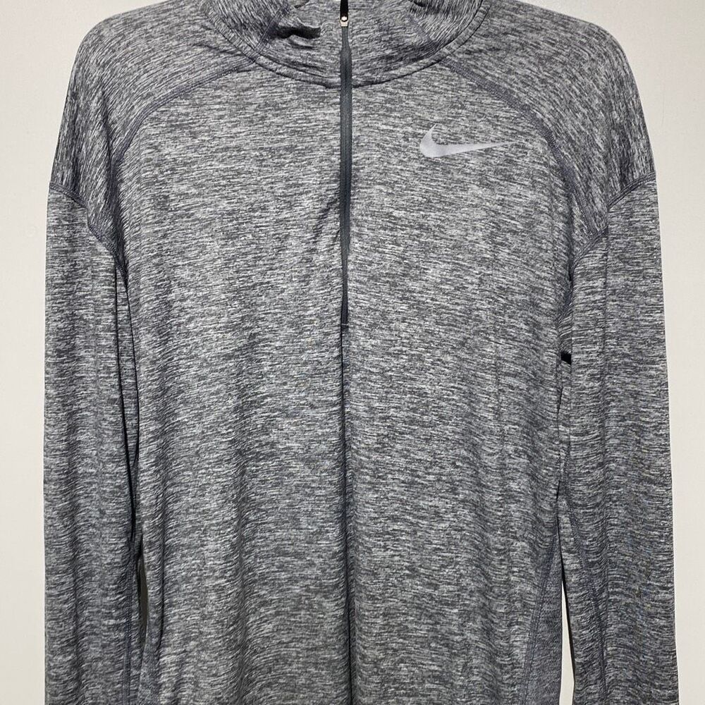 Nike Running Dri-FIT Element Half Zip Pullover Grey Heather Space Dye Mens Small